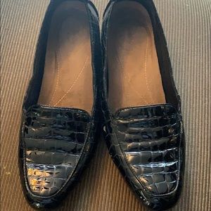Clark’s patent leather alligator  loafers